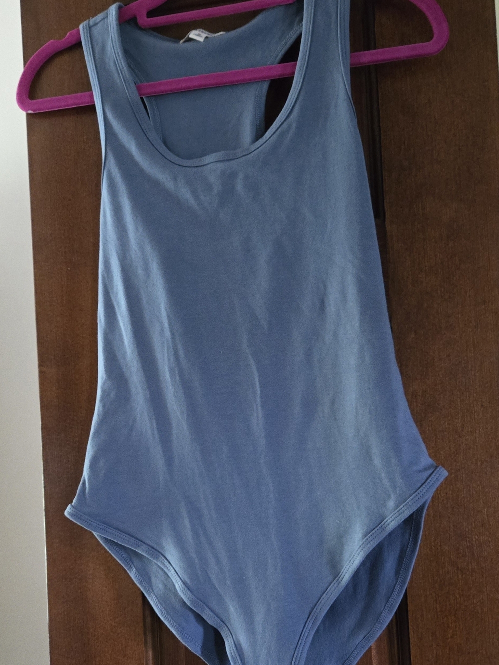 Zenana Outfitters Dusty Blue Scoop Neck Bodysuit